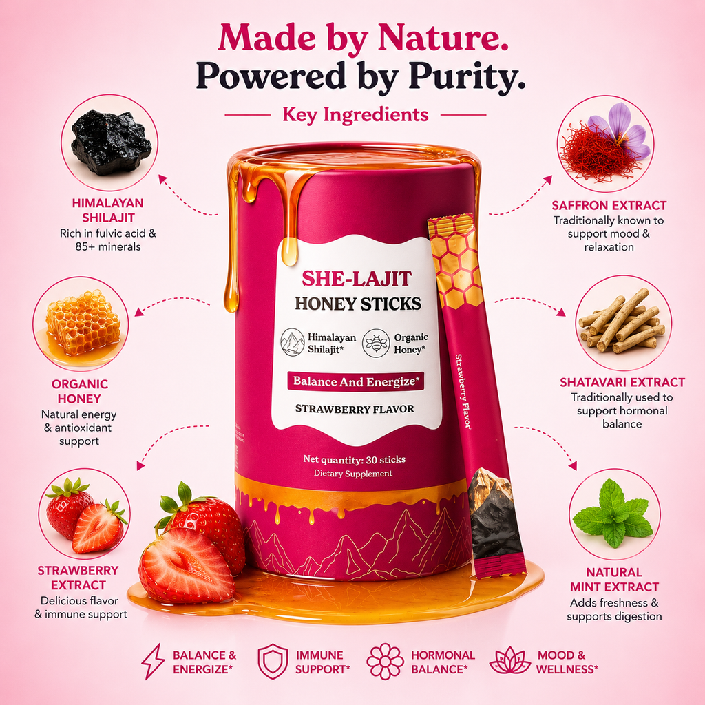 🍓 Shilajit Honey Bar – Strawberry Flavor